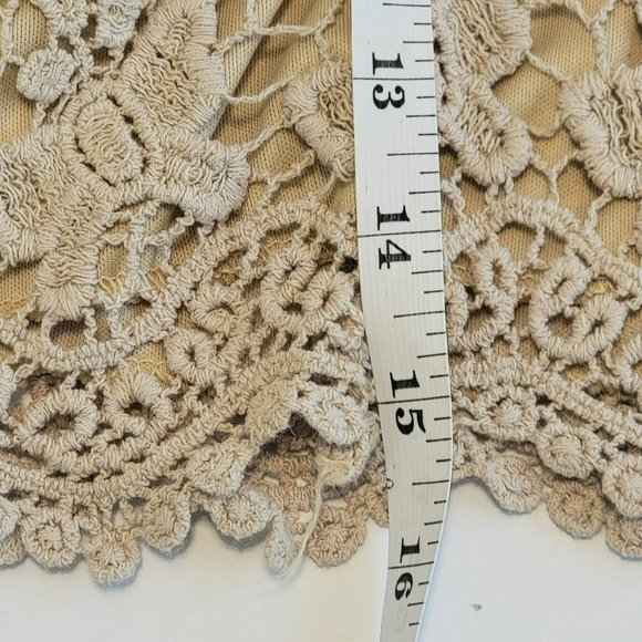 Ko Ko Ailis Women's Small Mini Cream Crochet Skirt with Tiers EUC - Picture 8 of 8